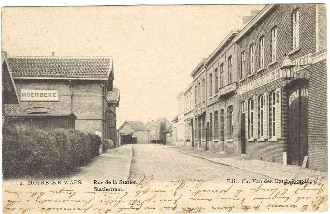 MOERBEKE-WAES  - RUE DE LA STATION  STATIESTRAAT - Moerbeke-Waas