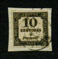 FRANCE TAXE Nº 2 Obl. S/petit Fragment - 1859-1959 Gebraucht