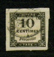 FRANCE TAXE Nº 2 Obl. S/petit Fragment - 1859-1959 Used