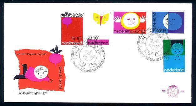 NEDERLAND 1971 FDC E114 Child Welfare F1908 - FDC