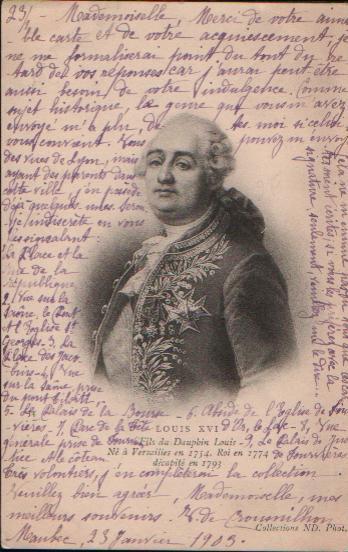 Carte Postale Ancienne De LOUIS XVI - Royal Families