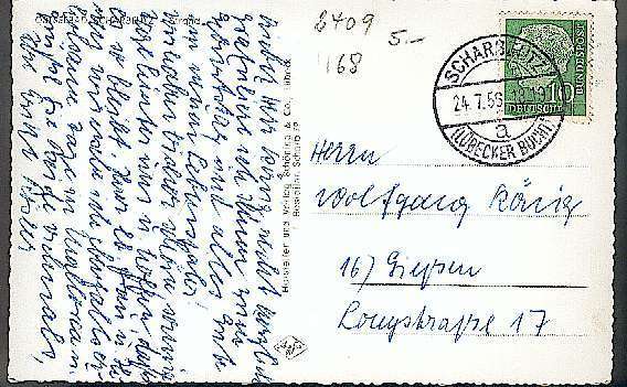 CP (Postkarte) SCHARBEUTZ - OSTSEE -24-07-1956- (schwarz/weiß); MIT Briefmarke, Ca. 14 Cm X 9 Cm, Siehe Foto, Gebraucht - Scharbeutz