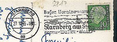 CP (Postkarte) STARNBERGER SEE -1955- (schwarz/weiß); MIT Briefmarke, Ca. 14 Cm X 9 Cm, Siehe Foto, Gebraucht - Starnberg