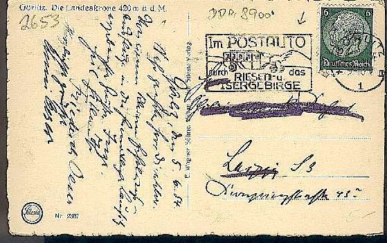 CP (Postkarte) GÖRLITZ DIE LANDESKRONE -1934- (schwarz/weiß); MIT Briefmarke, Ca. 14 Cm X 9 Cm, Siehe Foto, Gebraucht - Goerlitz