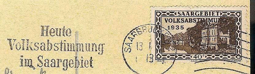 CP (Postkarte) SAARBRÜCKEN -1935- (schwarz/weiß) MIT Briefmarke, Ca. 14 Cm X 9 Cm, Siehe Foto, Gebraucht. - Saarbrücken