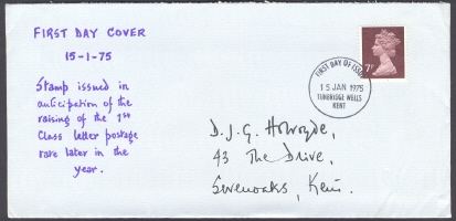 U.K. 1975 FDC - Queen Elizabeth - Unclassified