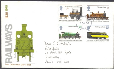 U.K. 1975 FDC - Railways - Unclassified