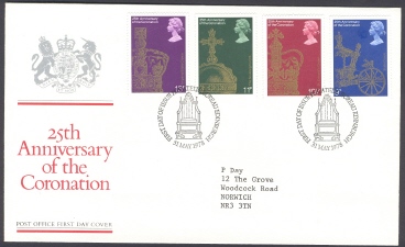 U.K. 1978 FDC: Coronation Anniversary - Unclassified