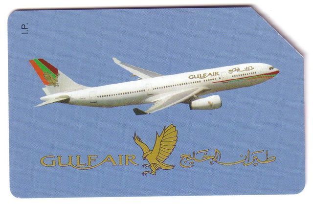 Plane – Airplane – Aeroplane – Planes – Aircraft –  Avion – Falcone - Faucon - Falcon - Falke- Italy Hard Card GULF AIR - Public Advertising