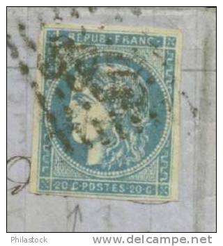 FRANCE Nº 45 Obl. S/Lettre Entiere  Une Marge Courte - 1870 Ausgabe Bordeaux