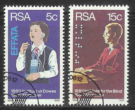 SOUTH AFRICA 1981 CTO Stamp(s) Deaf & Blind 587-588 #3557 - Handicaps