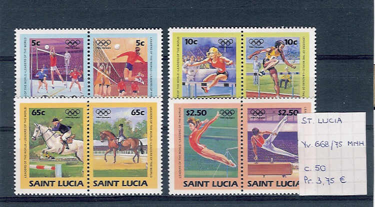 St. Lucia Yv. 668-75 MNH - Summer 1984: Los Angeles