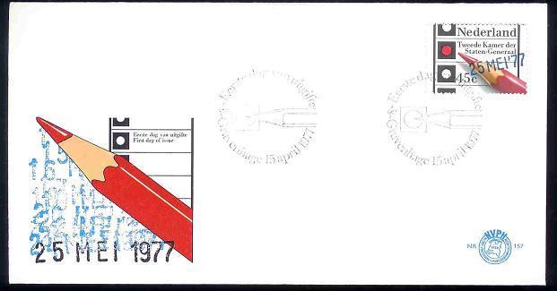 NEDERLAND 1977 FDC E157 Elections F1952 - FDC