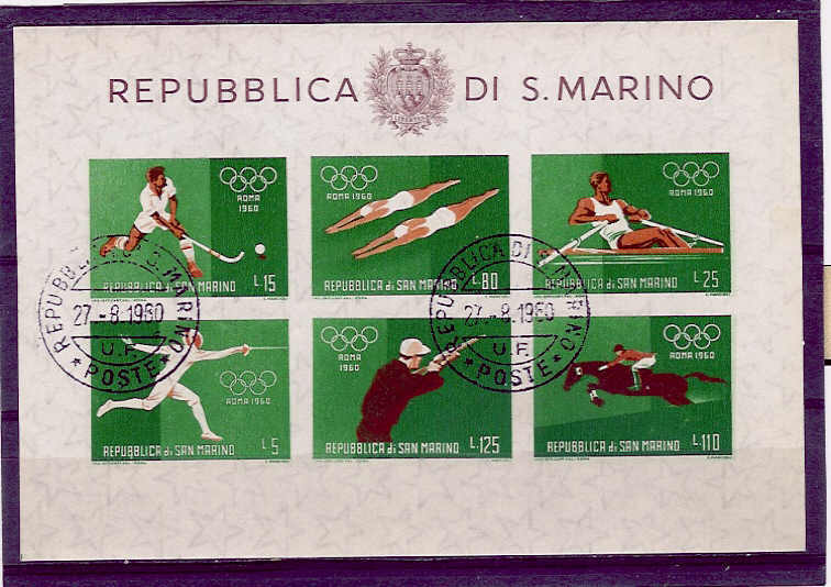 San Marino Yv. Blocs 8-10 Used - Summer 1960: Rome