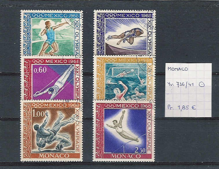 Monaco Yv. 736-41 Used - Verano 1968: México