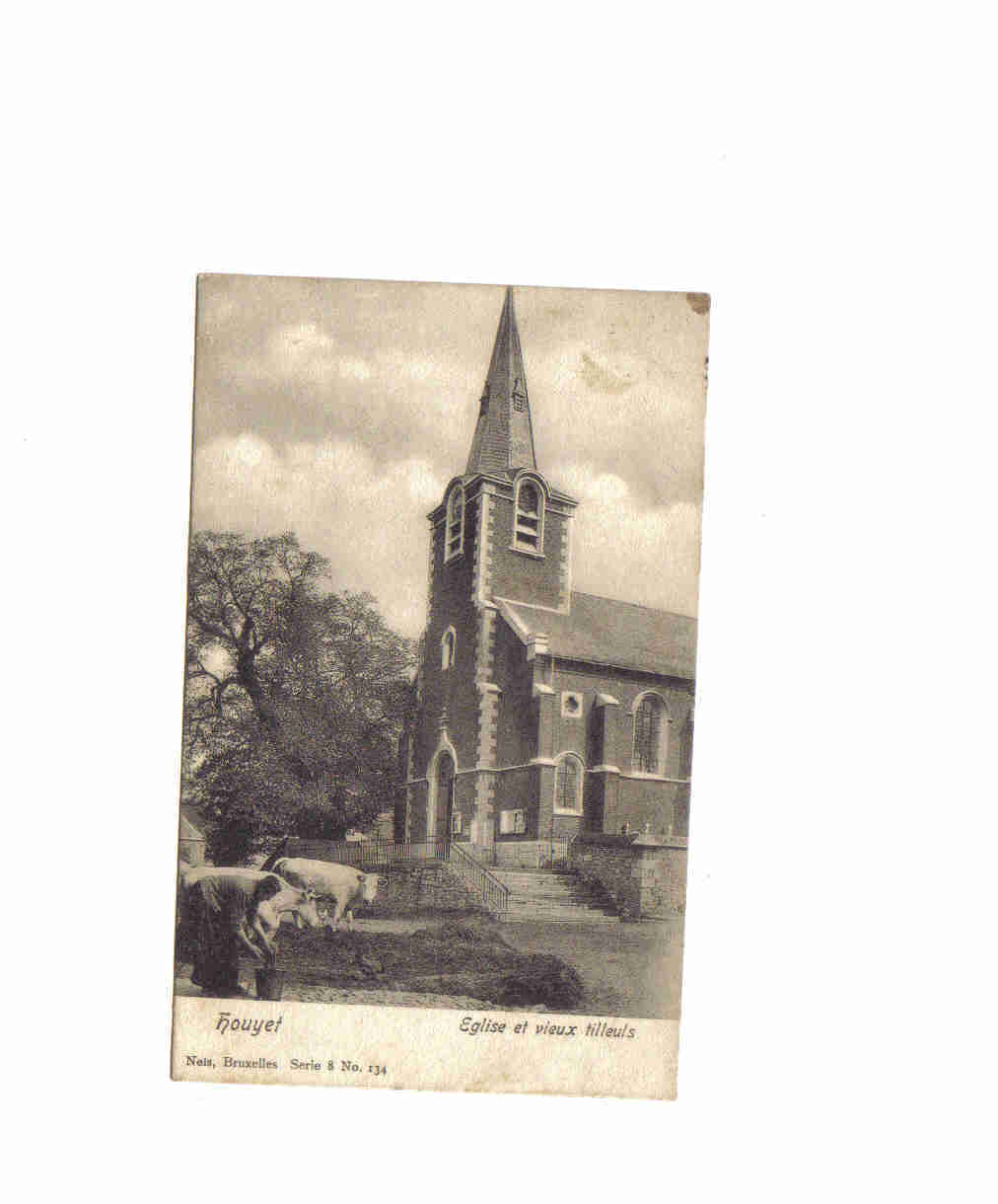 Houyet Eglise Et Vieux Tilleuls Nels Ser8 N°134 1903 - Houyet