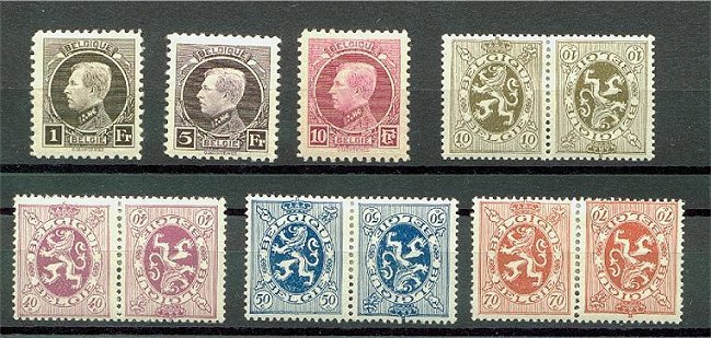 BELGIUM SMALL GROUP WITH TETE BECHE STAMPS + HIGH VALUES LIGHT HINGED! - Collezioni
