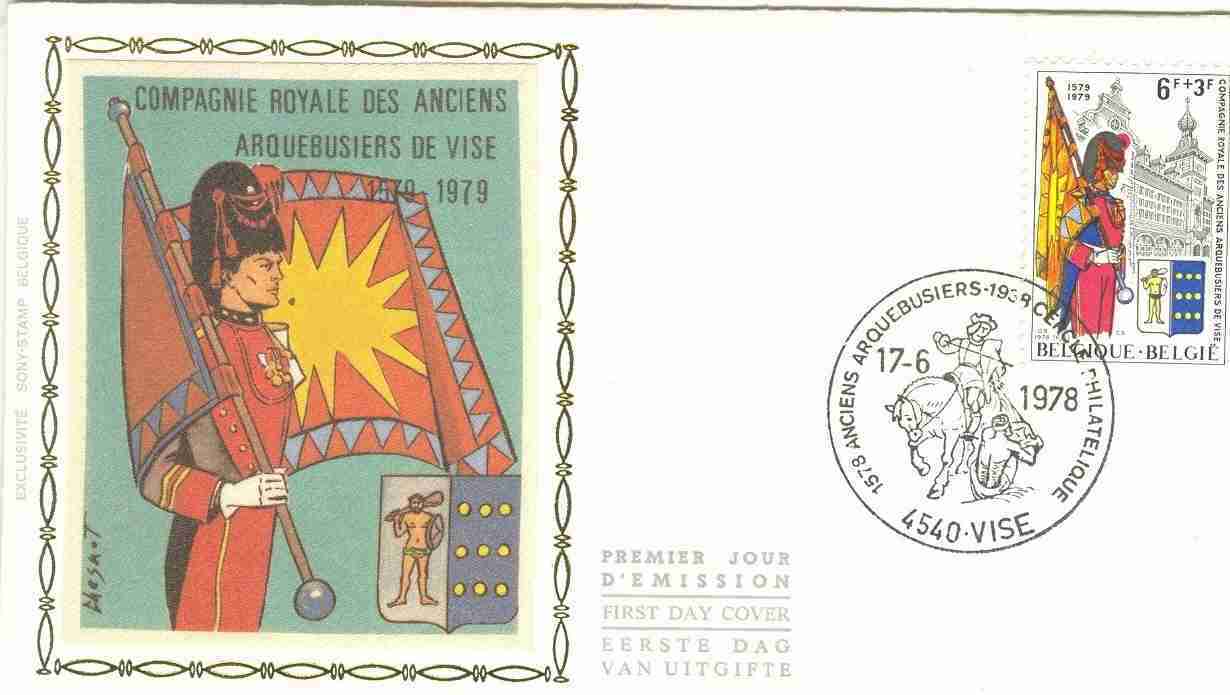 FDC Soie 1978 N° 1894 Compagnie Royale Des Arquebusiers De Visé - 1971-1980