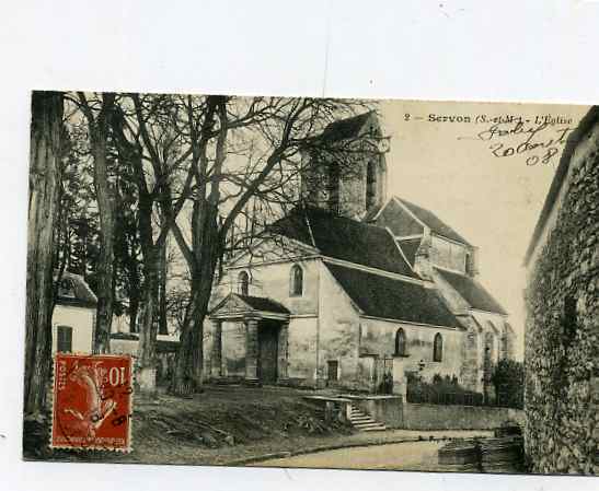 77 - SERVON- L´Eglise Tonneaux En Premie Plan -  N°2 - Brie Comte Robert