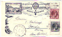 Carte Postal Aerienne  Du Luxembourg Exposition International Du Timbre Poste 4au8/09/1927 - Covers & Documents