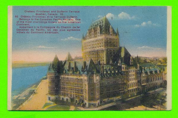 QUÉBEC - CHATEAU FRONTENAC  - CARTE A VOYAGÉE EN 1933 - - Québec - Château Frontenac