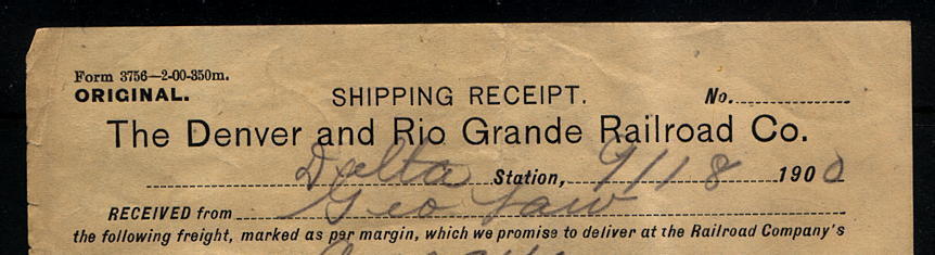 U.S.  DENVER And RIO GRANDE RXR - Revenues