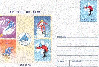 Roemenië 2001, Entier Postal - Skisport