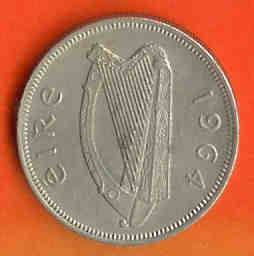 IRELAND 1964 Coin 2 Shilling Copper-nickel KM15A C441 - Ierland