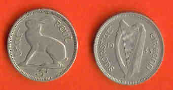 IRELAND 1933 Coin 3 Pence Nickel KM4 C448 - Ierland