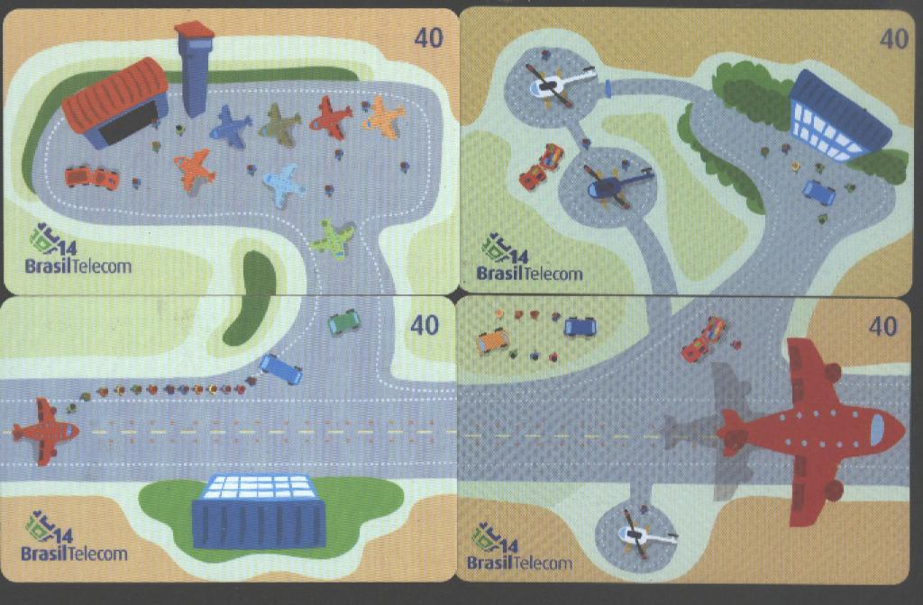 PUZZLE - BRAZIL - PUZZLE SET OF 4 - AIRPORT - PLANE - Puzzle