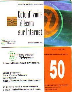 COTE IVOIRE TELECOM SUR INTERNET CITELCARTE 50U UT - Ivoorkust