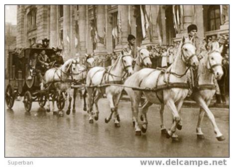 DILLIGENCE à 6 CHEVAUX En 1958 - BUCAREST, ROUMANIE - ´VRAIE PHOTO´ - BELLE Et RARE !!! (x-071) - Teams