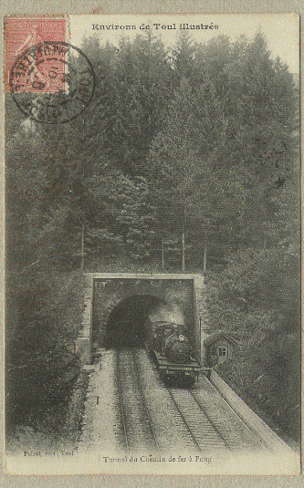 CPA TUNNEL DU CHEMIN DE FER ET TRAIN A FOUG BEAU PLAN - Foug