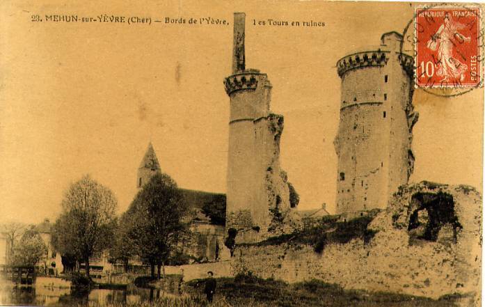 23 - MEHUN-sur-YEVRE - Bords De L'Yèvre, Les Tours En Ruines - Mehun-sur-Yèvre