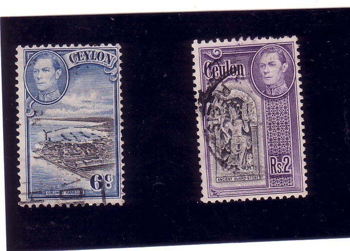 COLONIE BRITANNIQUE CEYLON 2 TIMBRES OBLITERES - Ceylon (...-1947)
