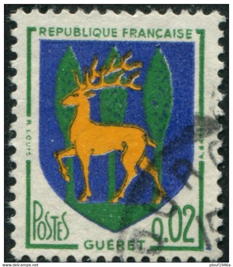 Pays : 189,07 (France : 5e République)  Yvert Et Tellier N° : 1351 B (o) - 1941-66 Stemmi E Stendardi