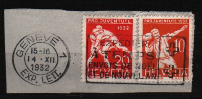 "Pro Juventute," Nº 263 Et 264 Oblitéré (º) Sur Fragment - Used Stamps