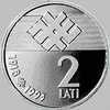 Latvia , Lettland , Lettonia  - 2 Lats / Lati - 1918- 1993.- 75 Years Jubilee Edition - Coin  BU - Lettonie