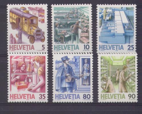 Suisse, Série Courante, Le Transport Postal, 1986, N° 1250/55 Neufs ** - Neufs