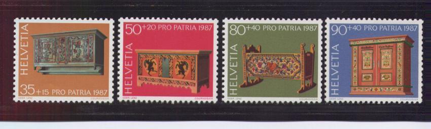 Suisse, Pro Patria, Meubles Rustiques, 1987, N° 1276/79 Neufs ** - Neufs