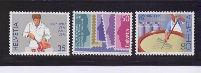 Suisse, Anniversaires Et Evenements, 1987, N° 1284/86 Neufs ** - Unused Stamps