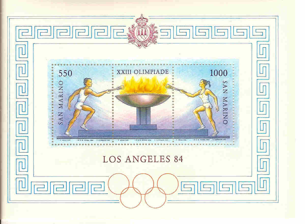 Bloc République De Saint Marin Jeux Olympiques 1984 23 ème Olympiade. - Sommer 1984: Los Angeles