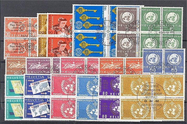 SWITZERLAND GROUP OFFICIALS IN BLOCKS OF 4 - Collections