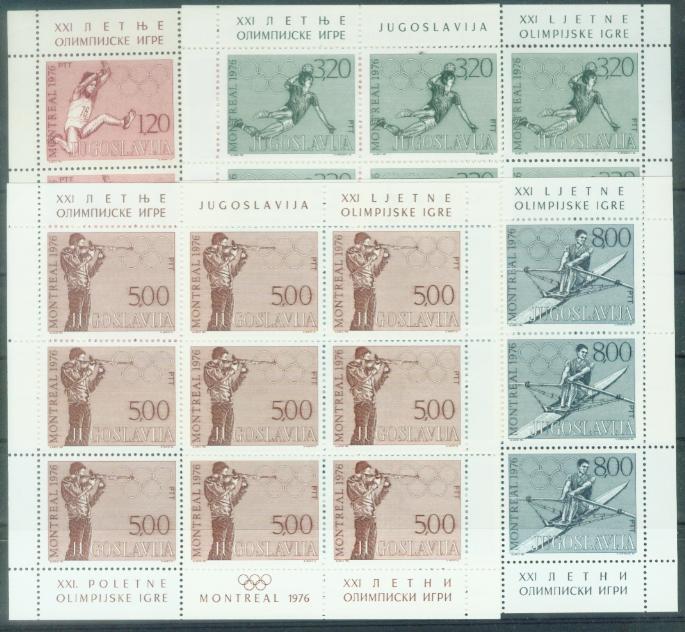 YU 1976-1656-9 OLYMPIC GAMES MONTREAL, YUGOSLAVIA, 4MS, Mint,** - Verano 1976: Montréal