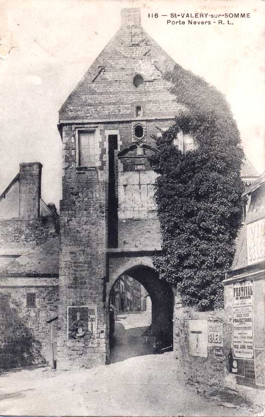 Cpa St-Valéry-sur-Somme (80, Somme) Porte Nevers - R. L. 1905. Publicité Bénédictine, Chocolat, Thé .. - Saint Valery Sur Somme