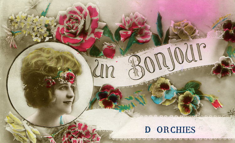 ORCHIES  (un Bonjour D')  - Carte Ayant Voyagé En 1923 Ou 1925 - Orchies