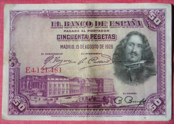 Banco De Espana Billet De Cincuenta Pesetas 1928 - Other & Unclassified