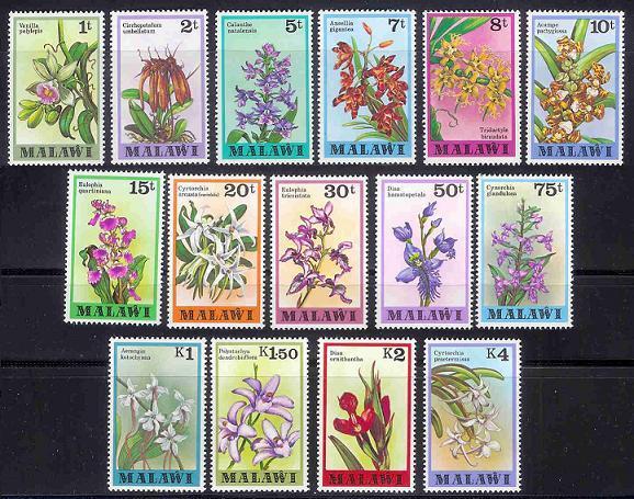 MALAWI 1979 MNH Stamp(s) Definitives Orchids 305-319 #4572 - Orchids