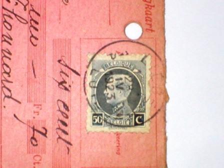 COB N°211B MONTENEZ Sur Carte-récépissé. - 1921-1925 Kleine Montenez