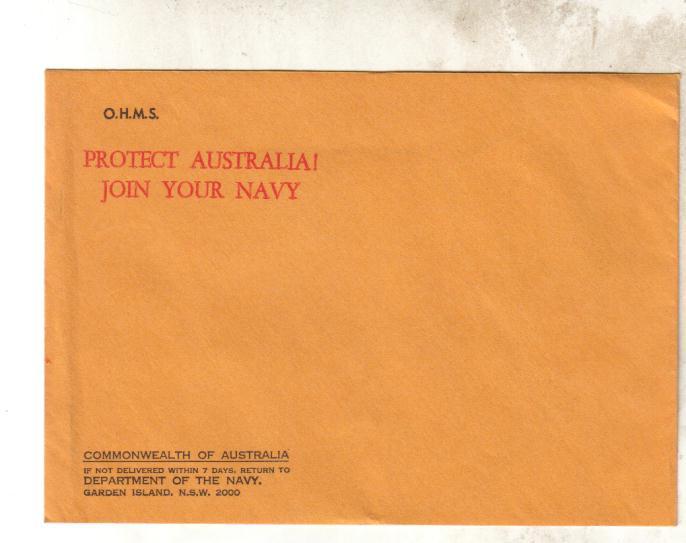 Cover From Royal Australian Navy - Enveloppe Vierge De La Marine Royale Australienne - Marítimo